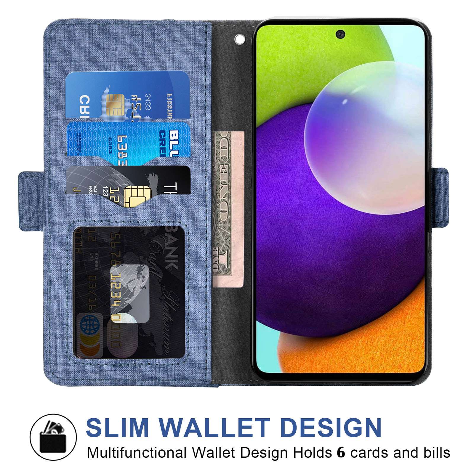 Blue PU Leather