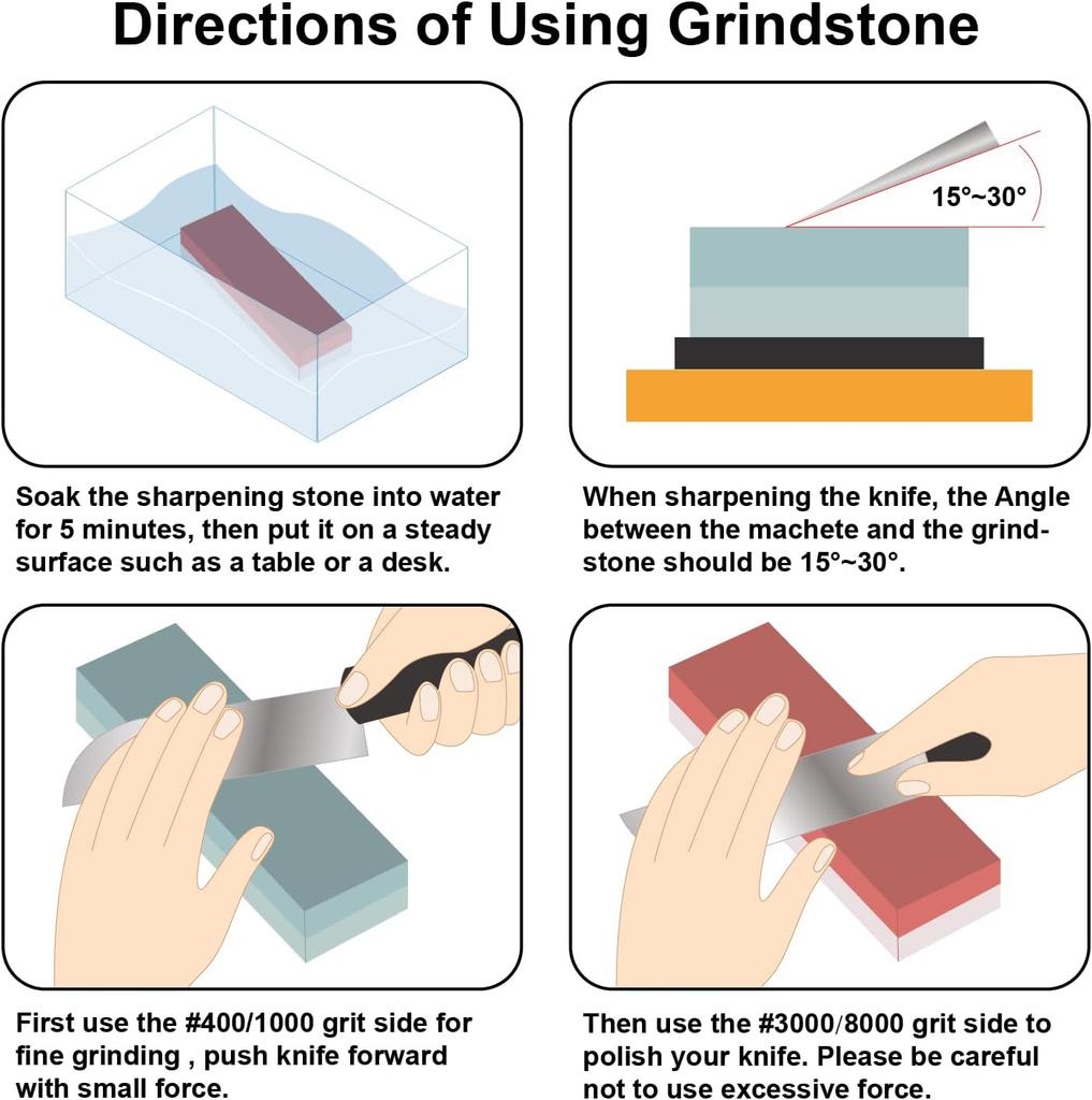 Knife Sharpening Stone Set, 4 Side KitGrit 400/1000/3000/8000 Waterstone, Whetstone Sharpener Set with Non-Slip Bamboo Base, Cut Resistant Gloves,