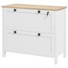 Filing Cabinet With 2 Drawers 2 Hanging Bars Lock And 2 Keys For A4 Size 79x40x72 Cm White And Oak