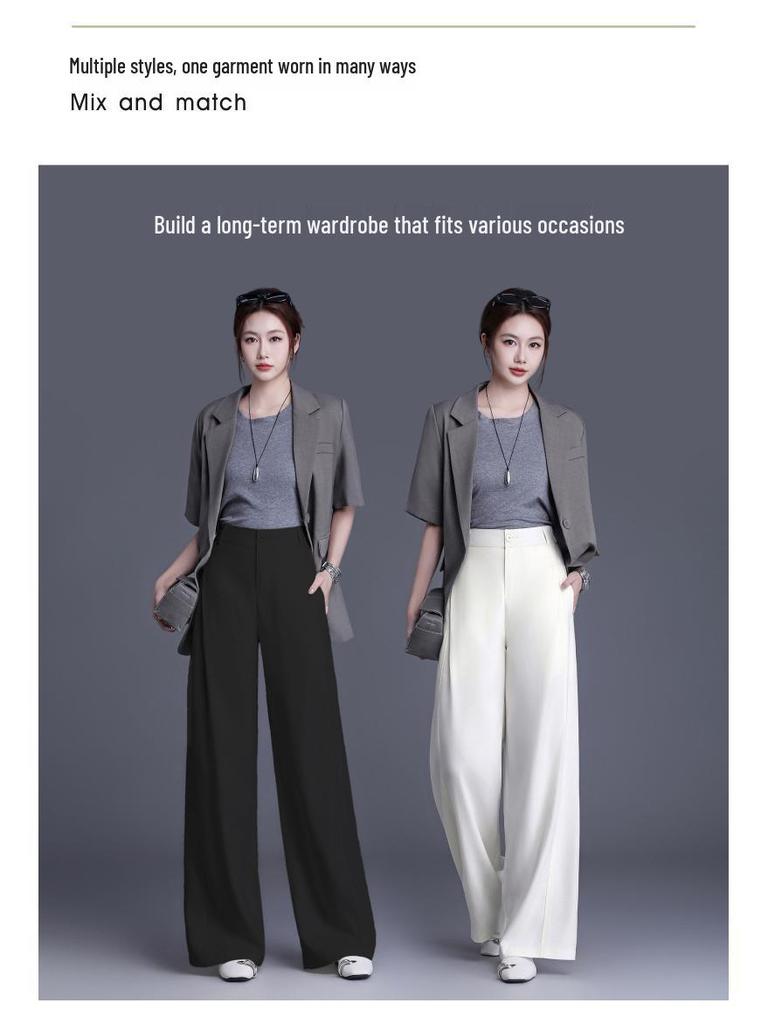 Women's 2026 High-Waisted Wide-Leg Lyocell Pants - Fashionable Loose-Fit Trousers with Elegant Drape