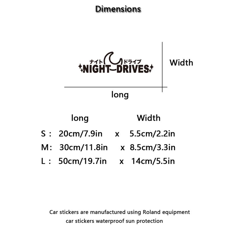 NIGHT DRIVES JDM windshield side window body modification personality pull flower waterproof car sticker motorcycle car sticker