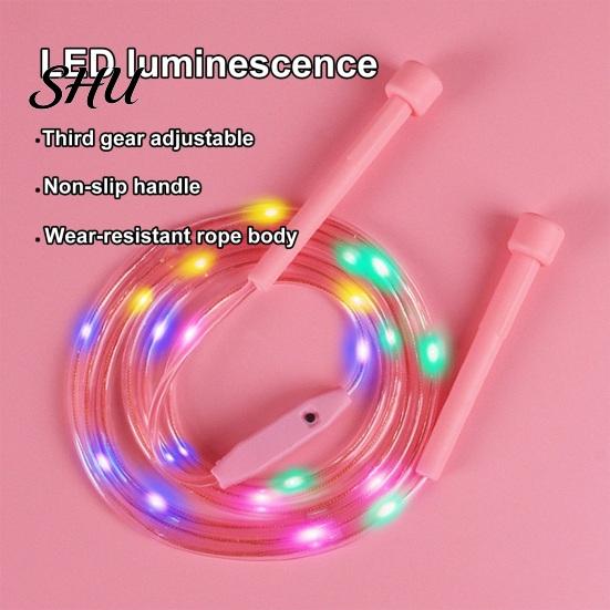 Jumping Training Rope Children Skipping with LED Colorful Light Battery-operated Glowing Comfortable Grip Electronic Luminous Jump Fitness Equipment