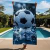 1 Stück Fußball-Mikrofaser-Badetuch - Leicht Schnelltrocknend Weich Geeignet für Fitnessstudio, Strand, Urlaub - Zeitgenössisch Geometrisch