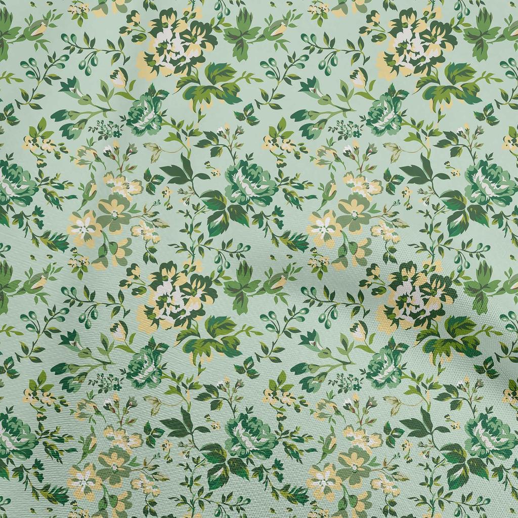 oneOone Georgette Viscose Aquamarine Fabric Florals Sewing Craft Projects Fabric Prints By Yard 42 Inch