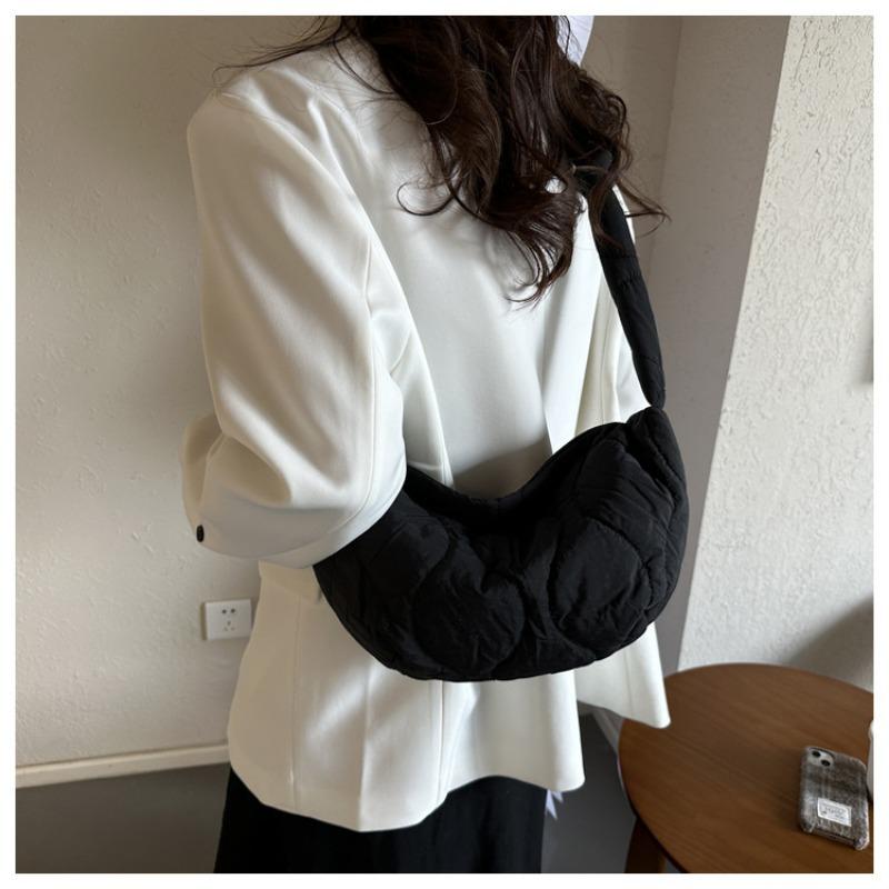 Fashion Down Bag Spring New Oxford Fabric Quilted Dumpling Bag Solid Color Shoulder Bag Crossbody Bag Women