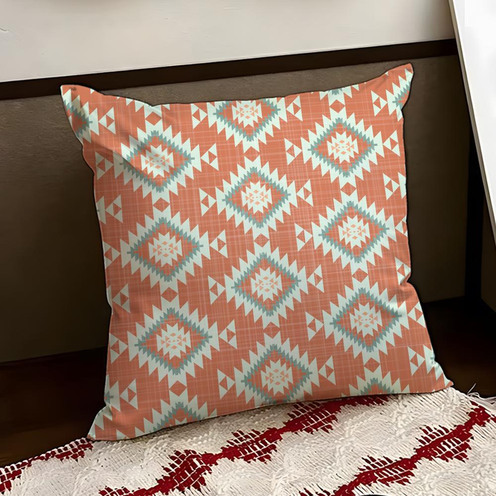 Native Fabric Pattern Cushion Cover Reversible Soft Durable Pillow Cover Home  Car MultiScene Use for Daily Comfort