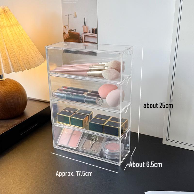 

Large Capacity Acrylic Pull-Out Desk Organizer for Cosmetics & Jewelry