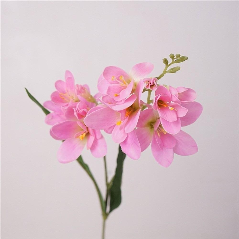 Decor Realistic Artificial Vanilla Orchid Flower 3D Durable Silk Flower Moisturizing Texture Fake Flower Wedding Arrangements