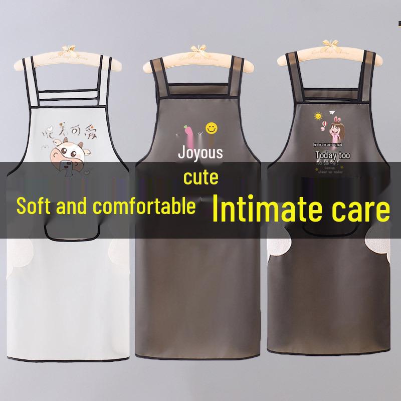 New Transparent TPU Apron: Waterproof, Oil-Resistant, Dirt-Resistant Cartoon Protective Waist Cover.