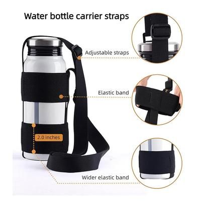 Durable Universal Water Bottle Carrier Sling Travel Elastic Bottle Shoulder Strap Adjustable Water Bottle Holder