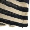 MidiUmi Made In Japan Linen Blend Border Pattern Five-quarter Sleeve V Neck Knit Women Used
