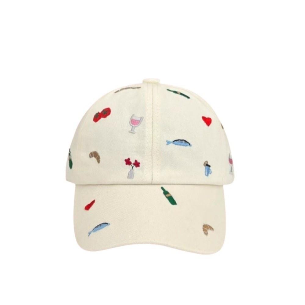 Sweet Style Embroidered Baseball Cap Sunshade Baseball Hat Fashion Sunade Dubill Hat  Women