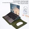 PU05 PU Leather Laptop Sleeve 15.4 Inch, Multi-functional Notebook Protective Bag with Triangle Support, Magnetic Heat Dissipation Laptop Cover