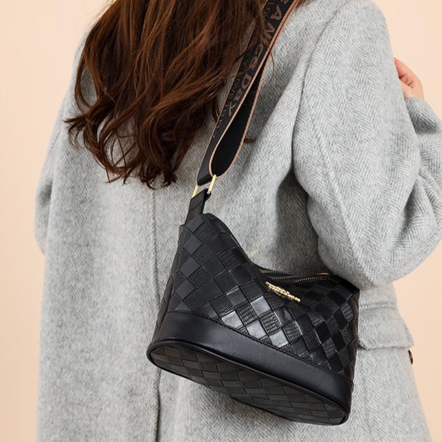 Fashionable Diamond Grid Soft Leather Crossbody Bag, Women's New Style Retro Simple Multi-layer Large Capacity Shoulder Bag, Mother Bag