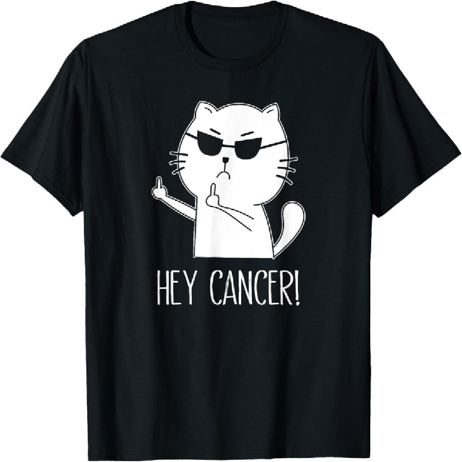 Hey Cancer F U, Funny Cat Middle Finger, F#ck Cancer T-Shirt XXXXXL разноцветный
