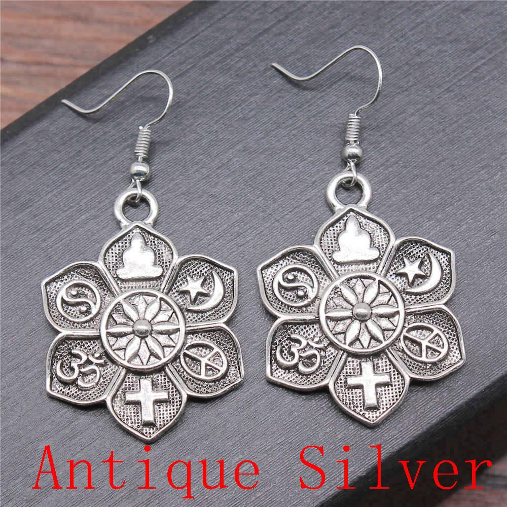 Mandala Pattern Drop Earrings Dangle Drop Earrings For Women Jewelry Making Wholesale