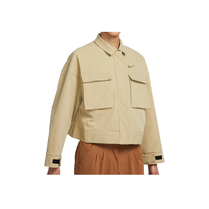 

Nike Solid Color Polo Collar Loose Casual Jacket Women jackets Lime FN4910-241 M