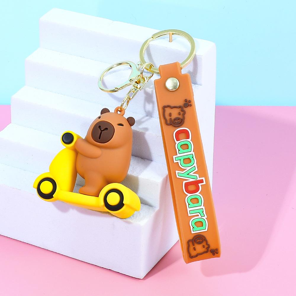 Creative Cute Capybara Keychains For Car Keychain Anime Cartoon Capibala Pendant Women Doll Keyring Charm Holiday Gifts Jewelry