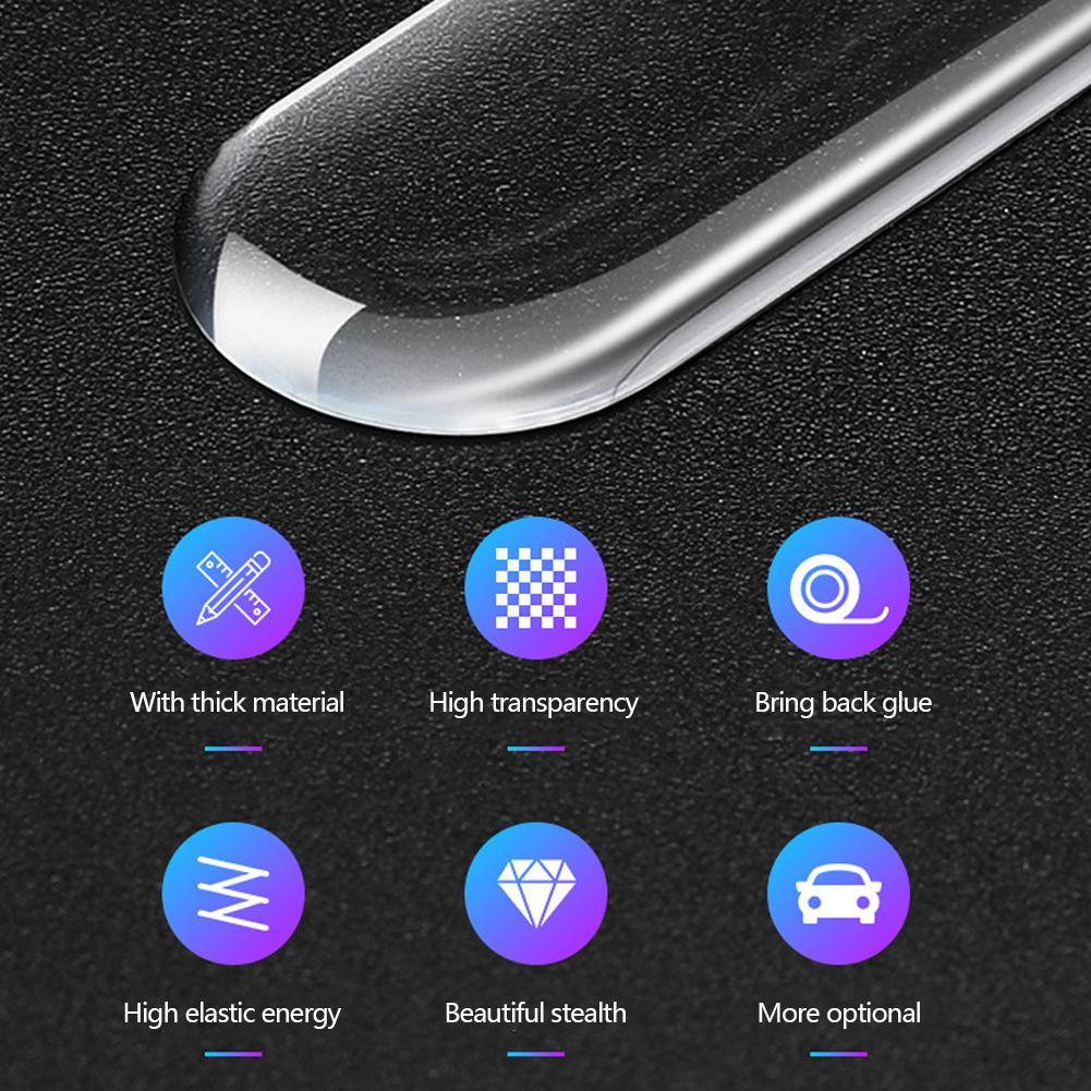 Car Door Edge Transparent Anti Scratch Protection Strips Rearview Mirror Anti-collision Protector Sticker Bumper Scuff Plate Bar