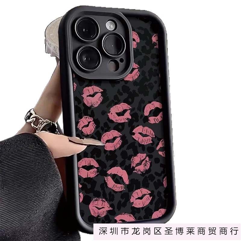 Leopard print lip print is suitable for Apple 17promax mobile phone case iPhone17/16/15 airbag 14 foreign trade new 13