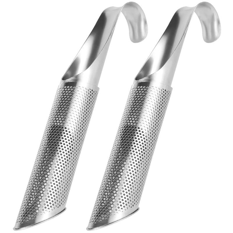 Stainless Steel Tea Strainer Fine Mesh Infuser with Hanging Hook Tea Diffuser Steeper Pipe Filter for Loose Leaf Tea
