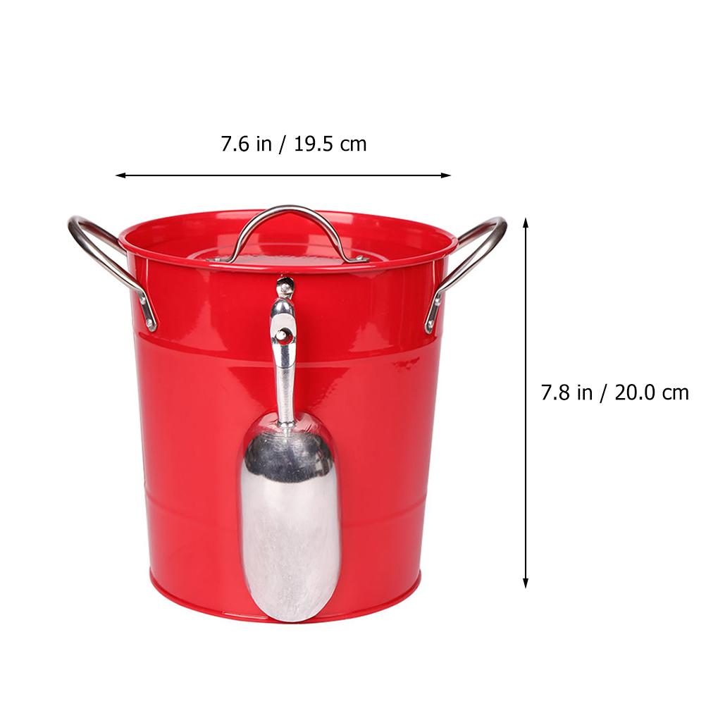 4.5L Thicken Galvanized Ice Bucket for Wine Beer Party with Ice Shovel and Long Lasting Powder Coating Cooler Bucket