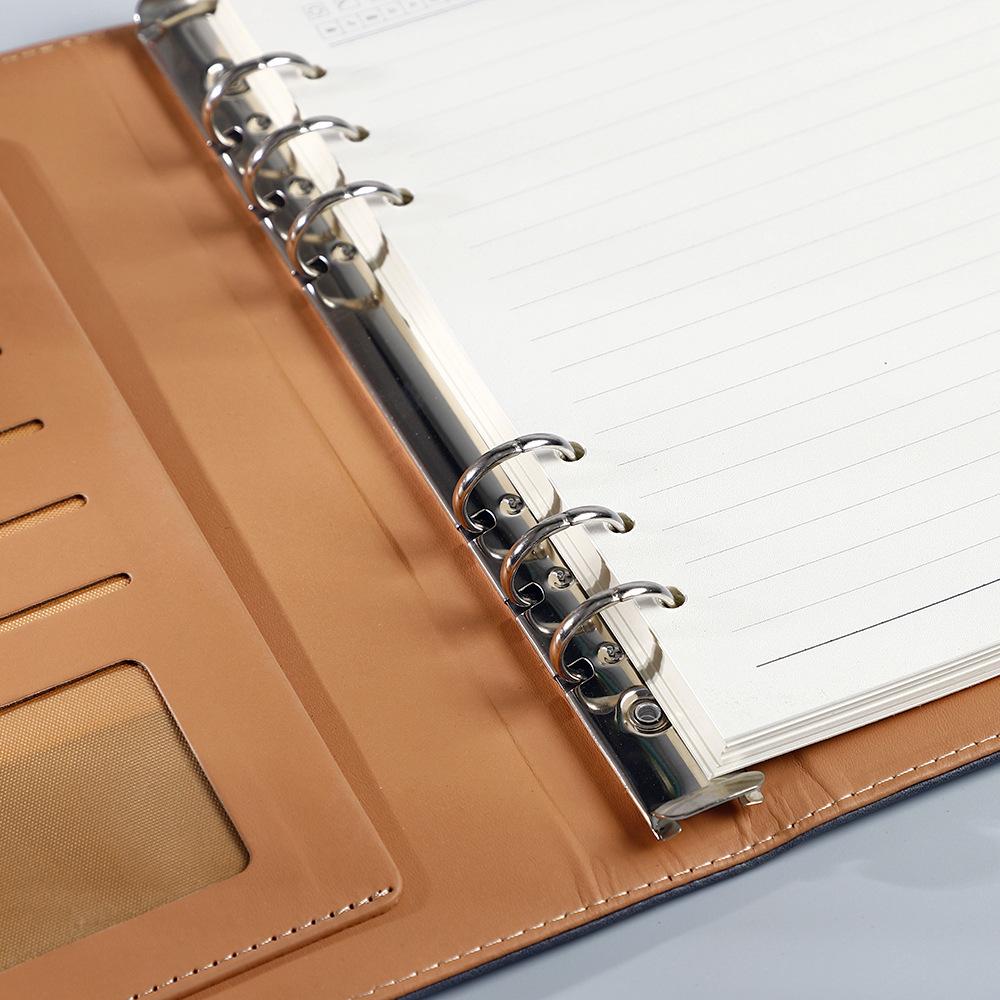A5 Leather Hardcover Notebook - Thick, Detachable, Simple Business Office Diary