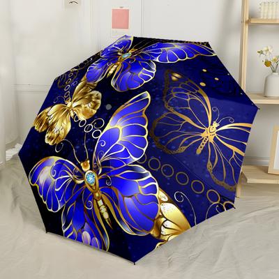 Butterfly Automatic Umbrella, Compact Design with 8 Ribs, Foldable and Portable,  Outdoor Leisure and Daily Use-ideal Gift