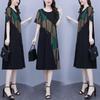 Retro Summer Plus Size Short Sleeve Midi Dress for Women