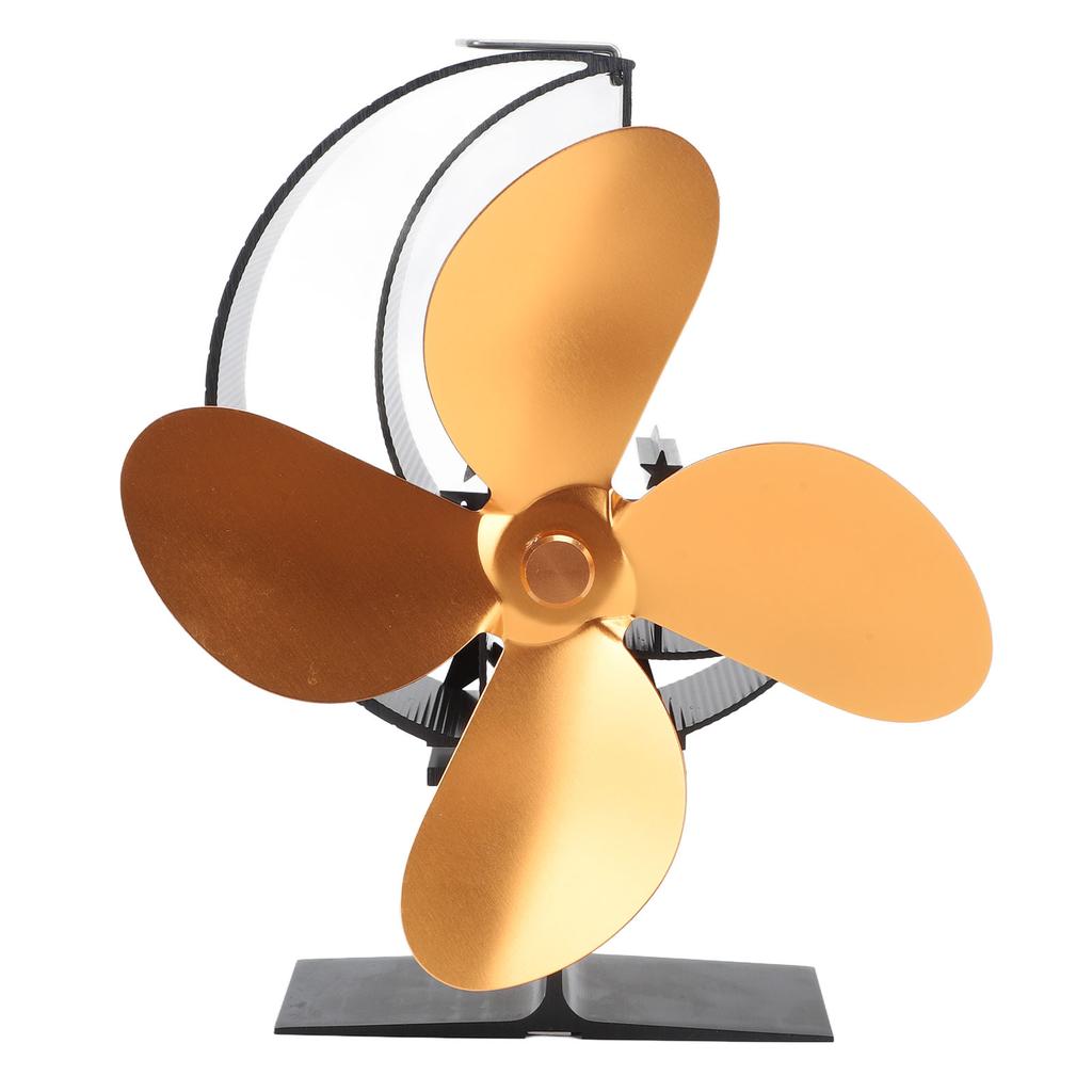 Wood Stove Fan 4 Blades Fireplace Fan Heat Powered Fast Warm Circulation Moon Star Pattern Termal