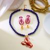 Nuova Collana con Ciondolo Aragosta Bohemien per Donna Stile Oceano Animale Aragosta Choker con Perline Fascino per Feste Estive in Spiaggia Gioielli Regali
