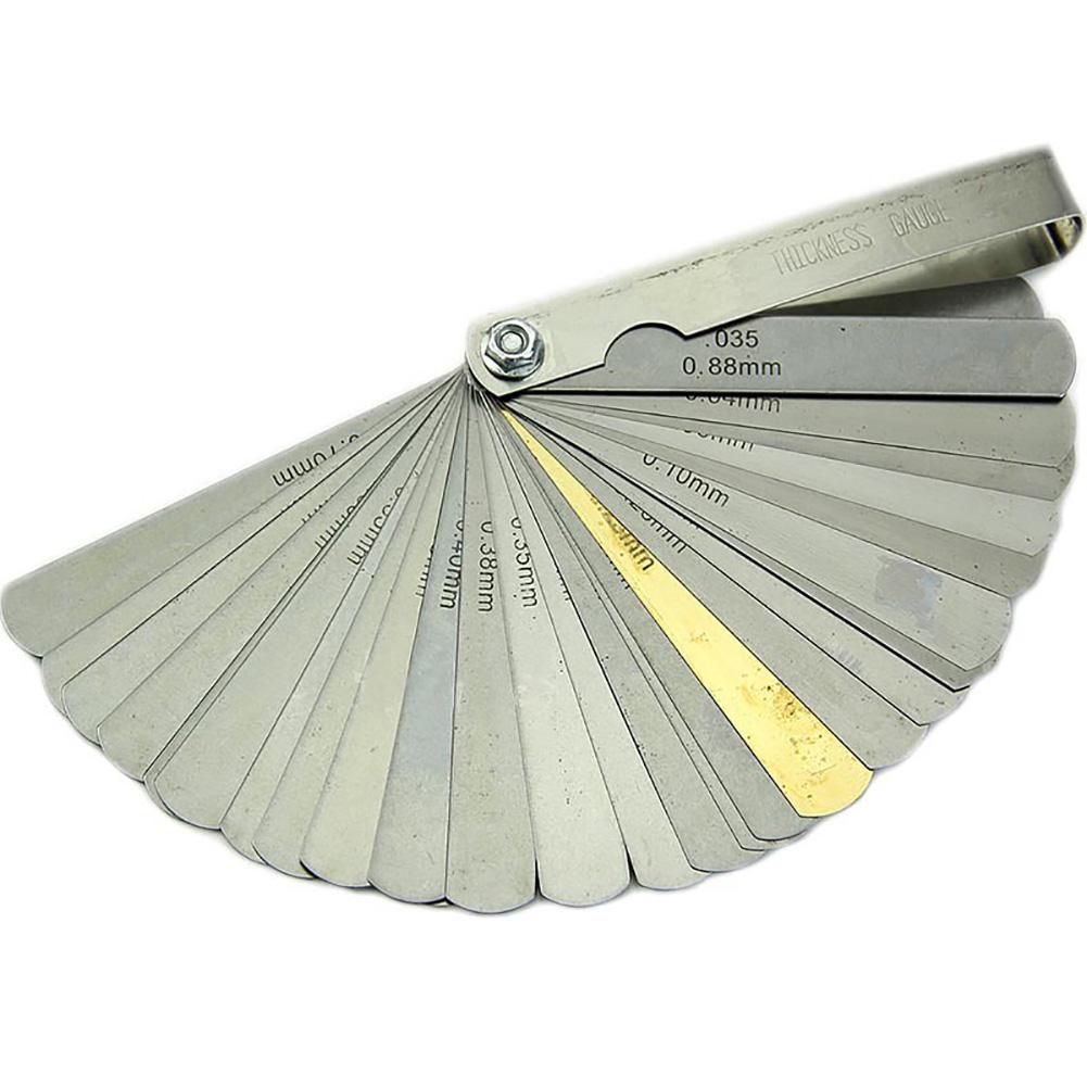 32 Blades Feeler Gauge Metric Gap Filler 0.04-0.88mm Thickness Gage For Measurment Tool