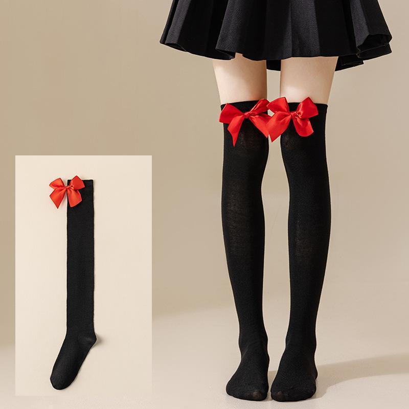 Christmas Striped Over Knee Thigh High Stockings 1 Pair Soft Socks for Women Xmas Party Favor Gift Option