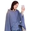 Electric Blanket USB-Powered Hooded Zipper Closure Solid Color Heated Shawl Wraps Winter Warm Quick Heating Blanket