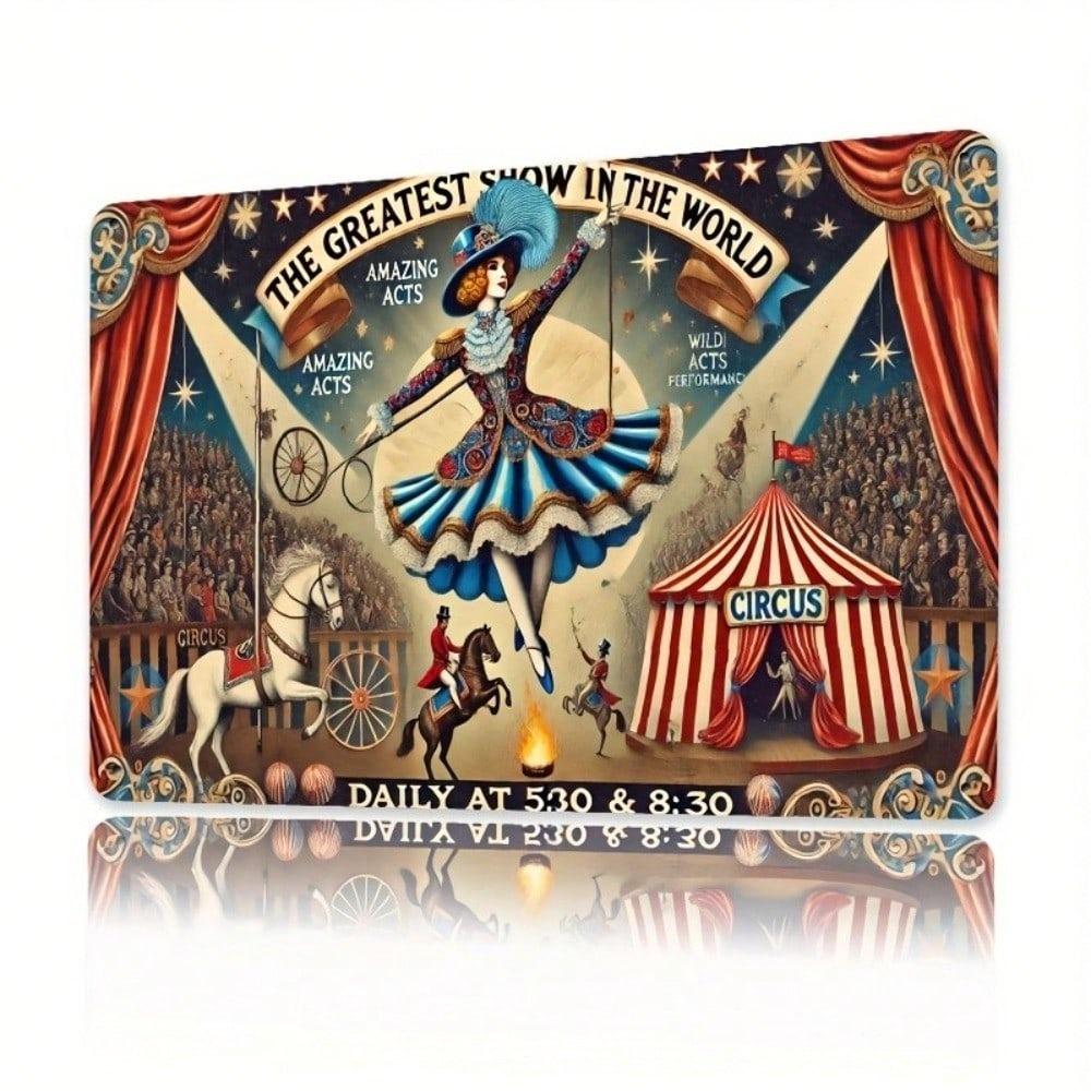 Vintage Circus Metal Tin Sign 8x12 Inch Retro Wall Art Home Bar Decor