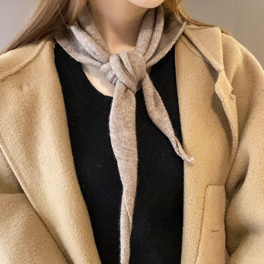 Korean Style Knitted Triangle Scarf Soft Women Cashmere Shawl Winter Cashmere Scarves  Outdoor