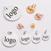 20pcs/lot Stainless Steel Customize Logo Tags Charms for DIY Jewelry Making Personalized Name Logo Disc 3 Colors