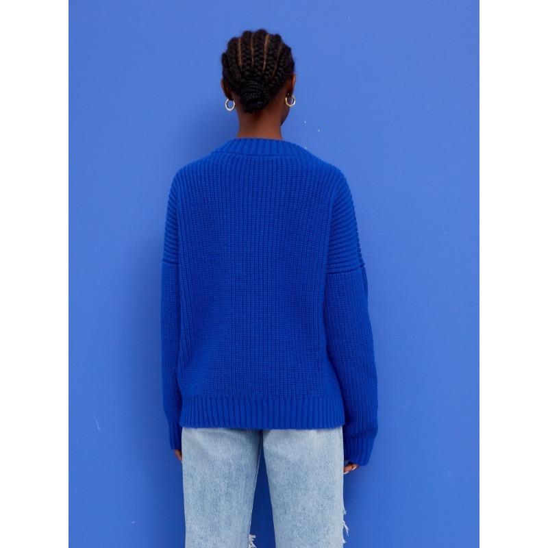 Женский осенне-зимний свободный повседневный джемпер с V-образным вырезом L белый — фото 7