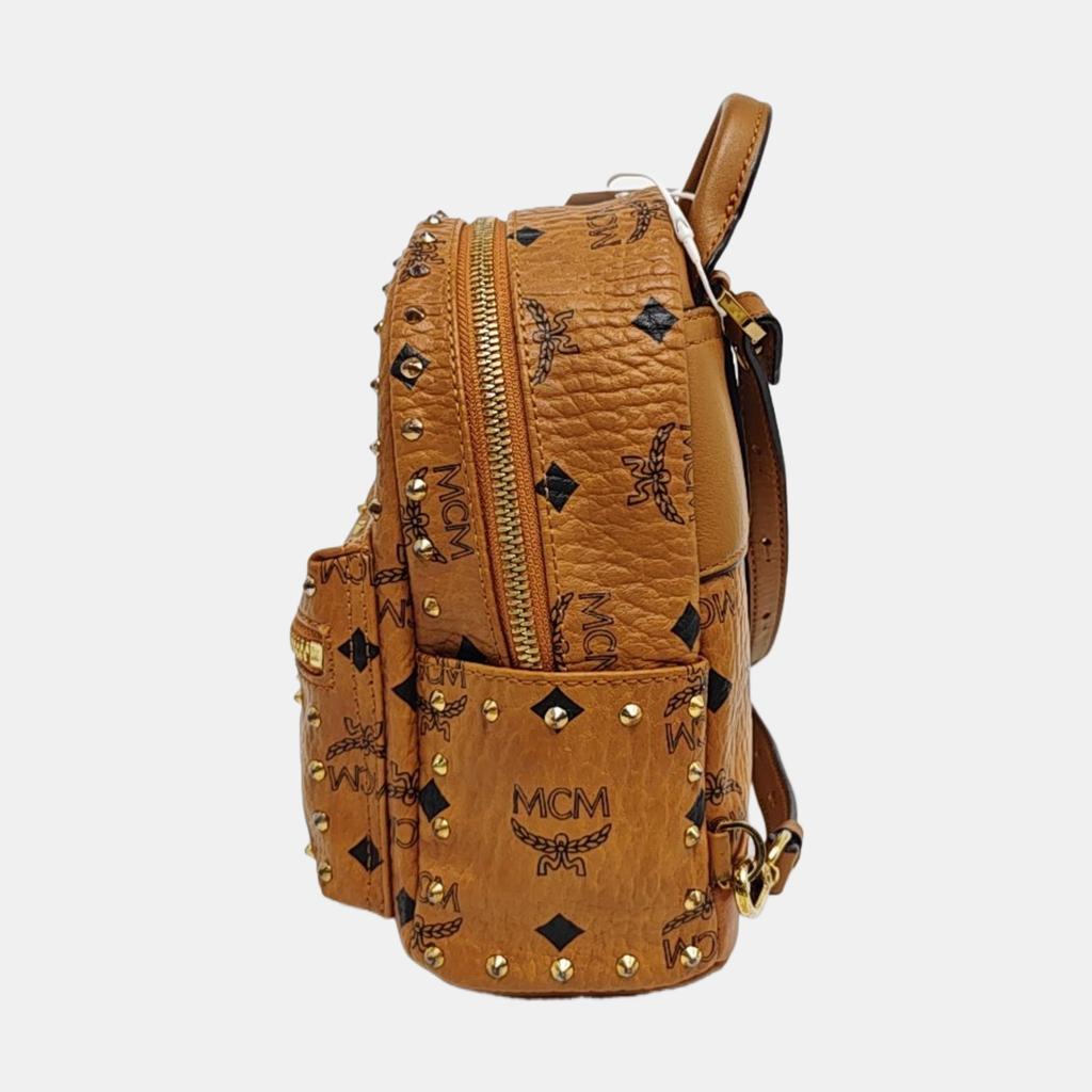 [Pre-Owned] Classic Studded Monogram Print Leather Mini Backpack - Good #A7KIIG