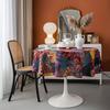 Round Ethnic Tablecloth Multicolor Stitching Printed Christmas Dining Table Cloth For Home Garden Tea Party Decor