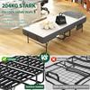 190 × 78 Cm Folding Twin Bed with 9.5 Cm Memory Foam Mattress, Portable Guest Bed/Rollaway Bed Incl. Sturdy Metal Frame & Storage Bag