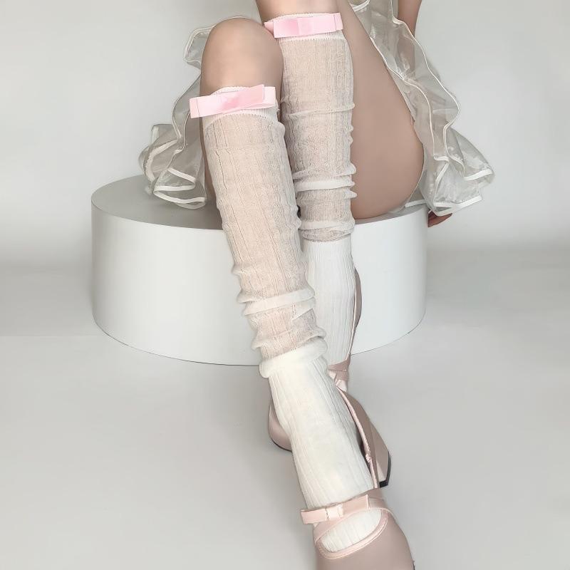 White Ballet Ruffles Stockings Girls Fashion Cotton High Tube Socks Women Sweet Lolita Bowknots JK Short Socks Various Style