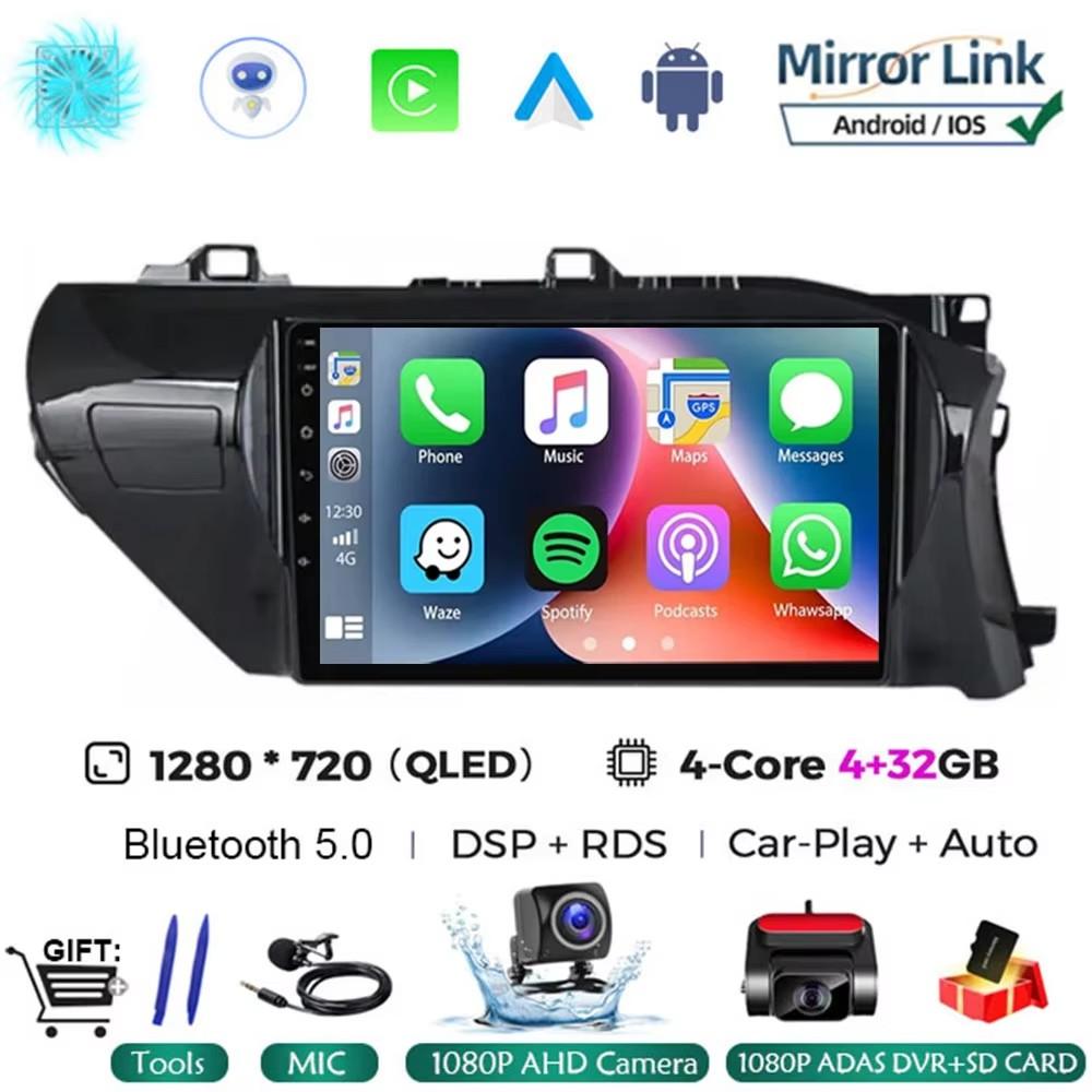 Android 14 Auto Carplay Für Toyota HILUX REVO VIGO IMV 2016 2017 2018 2019 2020 Autoradio Multimedia GPS Player Stereo KEIN DVD