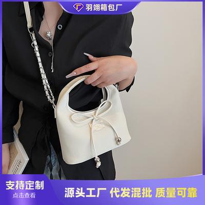 Simple Messenger Bag Shoulder Bag Spring New Sweet Straps Bow Handbag Women