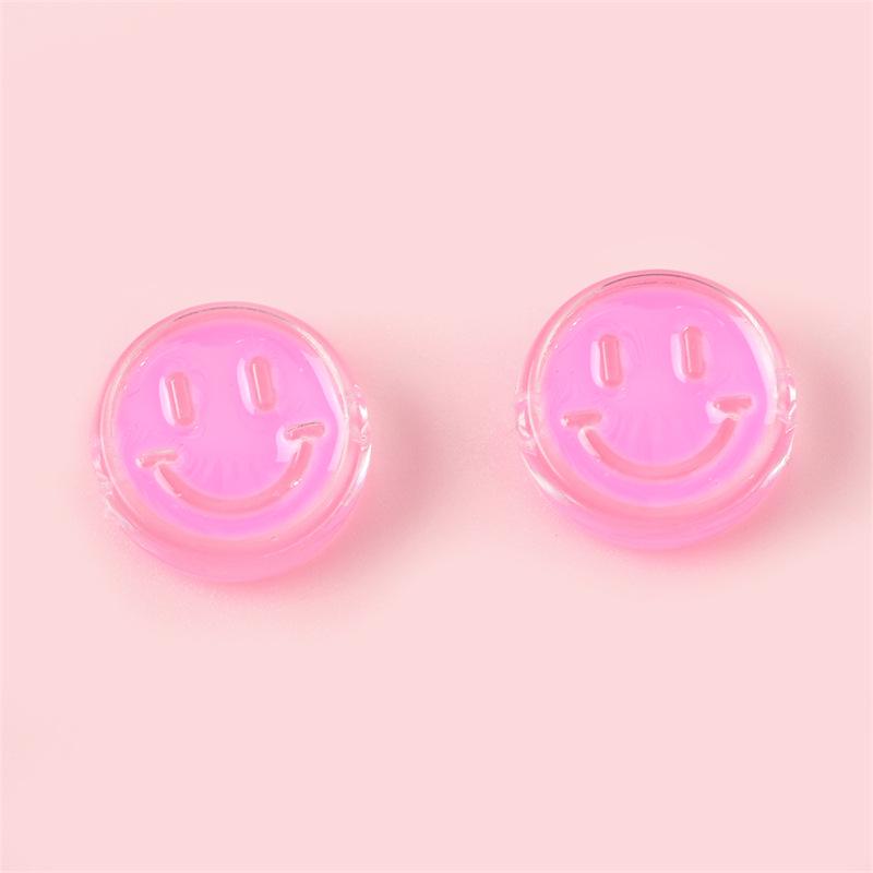Dripping Oil Transparent Smiley Face Acrylic Beads for DIY Jewelry Accessories