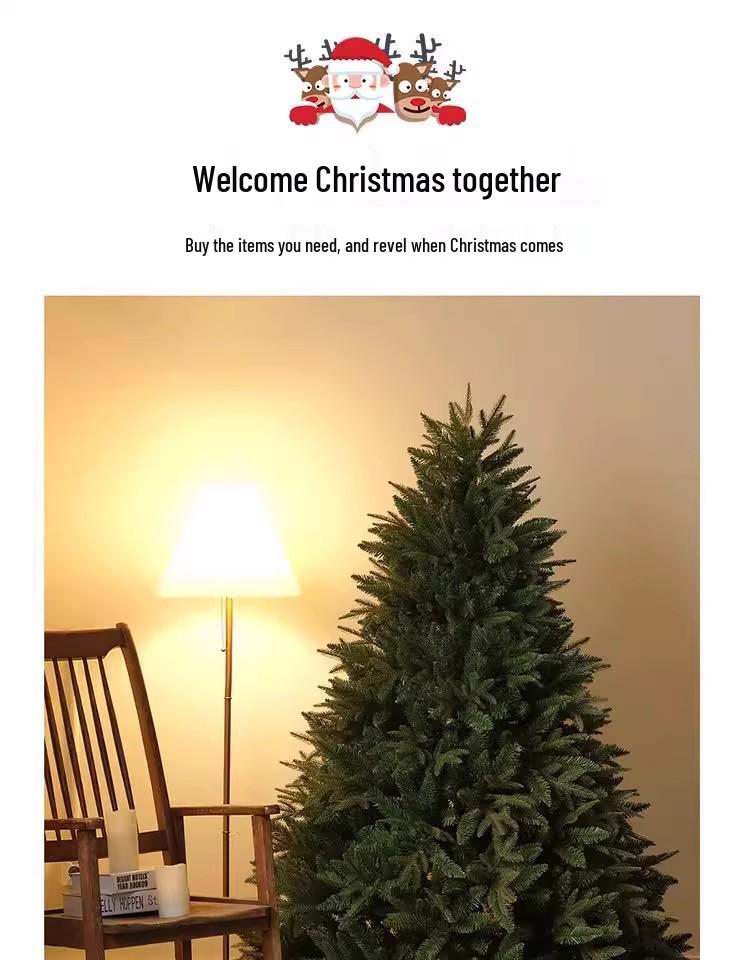Large Artificial Christmas Tree with Dense PE and Lights - 2025 Children's Decorative Ornaments