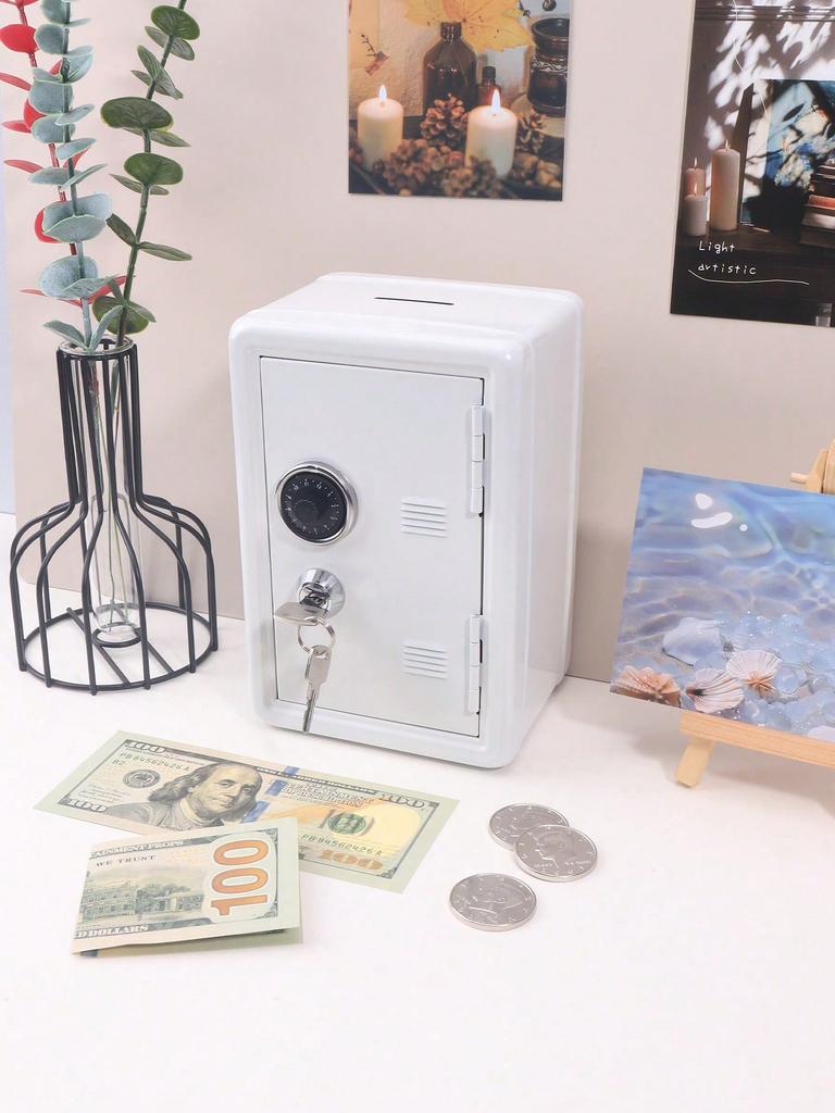 Mini Safe With Combination Lock - Home Small Money Box Storage Case, Protects Cash, Important Documents, Credit Cards Jewelry