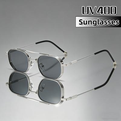 Retro Fashion Personalized Luxury Metal Square Frame Women's Sunglasses Outdoor Neutral High Quality UV400 Sunscreen Glasses