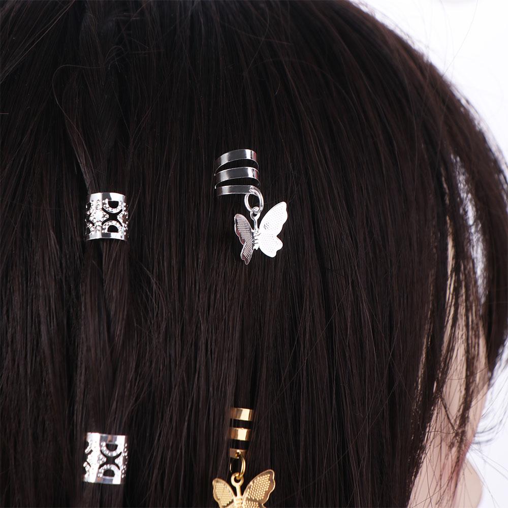 20Pcs Dread Locks Hollow Out Hair Ring Hair Braiding Hair Braid Tubes Dreadlocks Beads  Decor