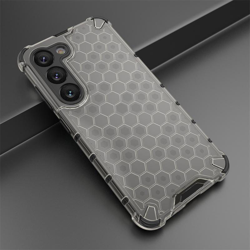 Honeycomb Shockproof For Samsung Galaxy S23 Case Armor Capa S23 Plus Ultra S22 S21 S23 FE S20 Cover Translucent TPU PC Protector